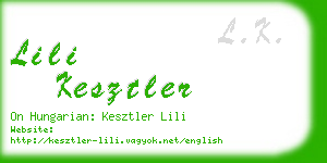 lili kesztler business card